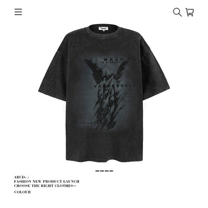American vintage street T-shirt men's loose cotton