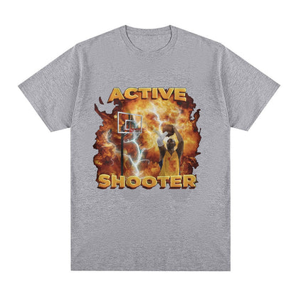 Active Shooter Funny Basketballer Meme Graphic T-shirt Men