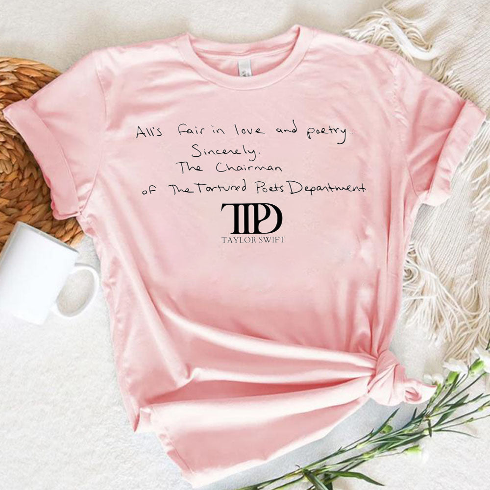 All’s Fair in Love and Poetry T-shirts The Tortured Poets