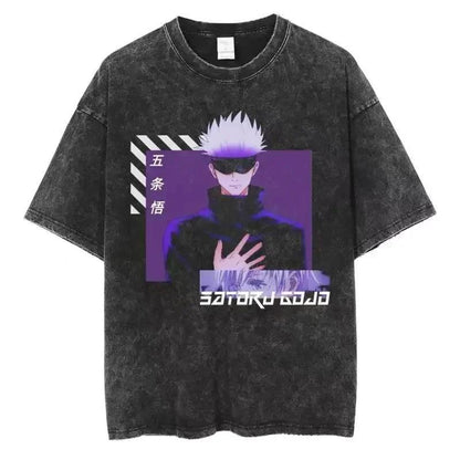2024Japan Anime Print Oversize Cotton Mens Vintage TShirt (Prat 2)