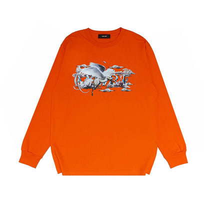 Amiri Long Sleeve Shirt Fashion Brand Long Sleeve Long-Sleeved T-shirt Blouse