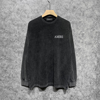 Amiri Long-Sleeve Shirt Little Angel Pattern Vintage Long Sleeve T-shirt