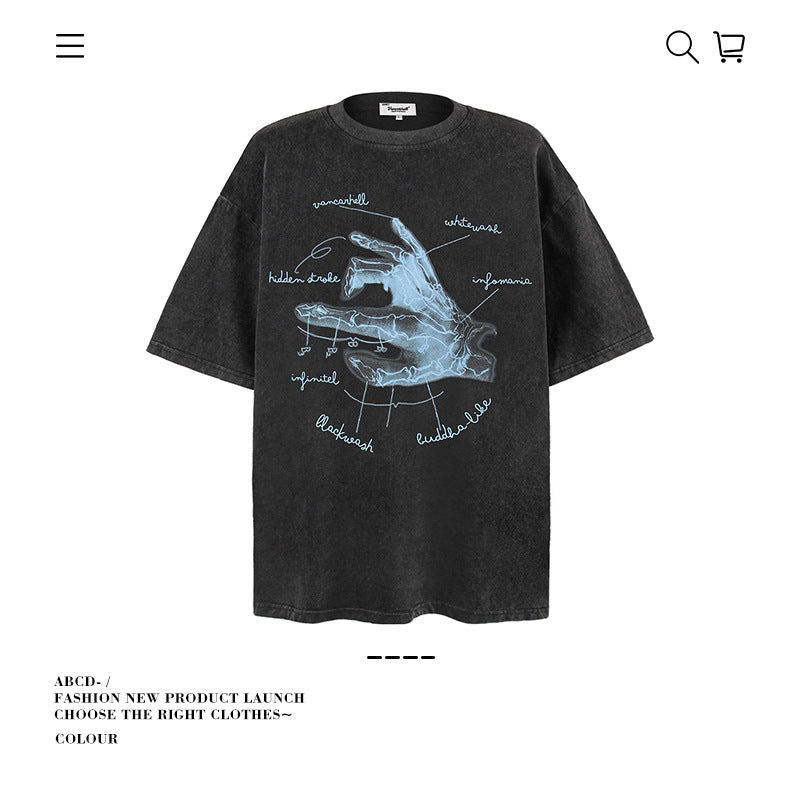 American vintage street T-shirt men's loose cotton