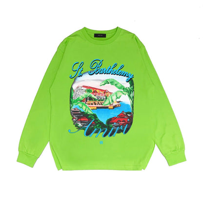 Amiri Long Sleeve Shirt Fashion Brand Long Sleeve Long-Sleeved T-shirt Blouse