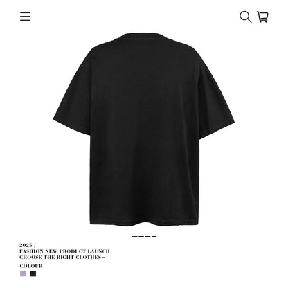 American vintage street T-shirt men's and women's summer loose