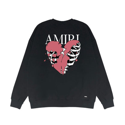Amiri Long Sleeved Shirt Fashion Brand Crew Sweatshirts round Neck Sweater