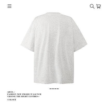 American vintage street T-shirt cotton lamb print men's and women's summer loose half-sleeves