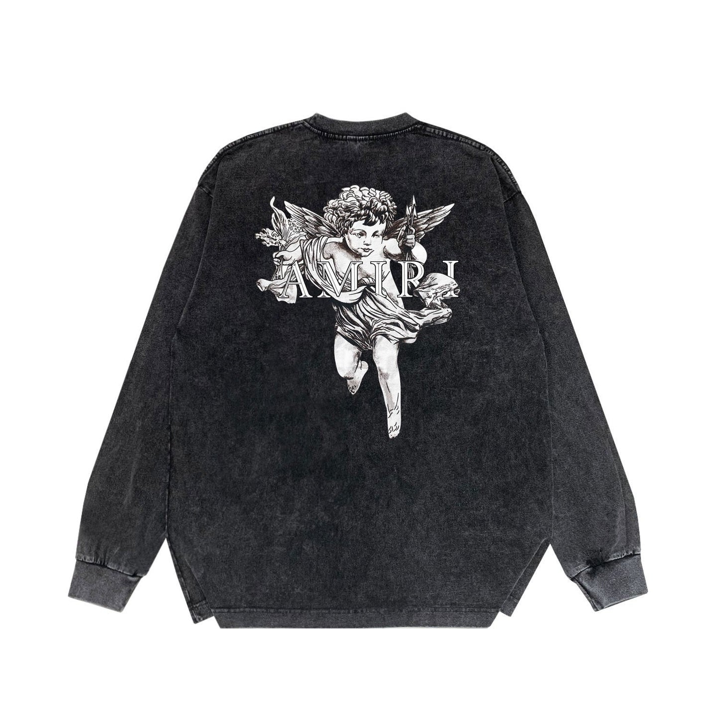 Amiri Long-Sleeve Shirt Little Angel Pattern Vintage Long Sleeve T-shirt