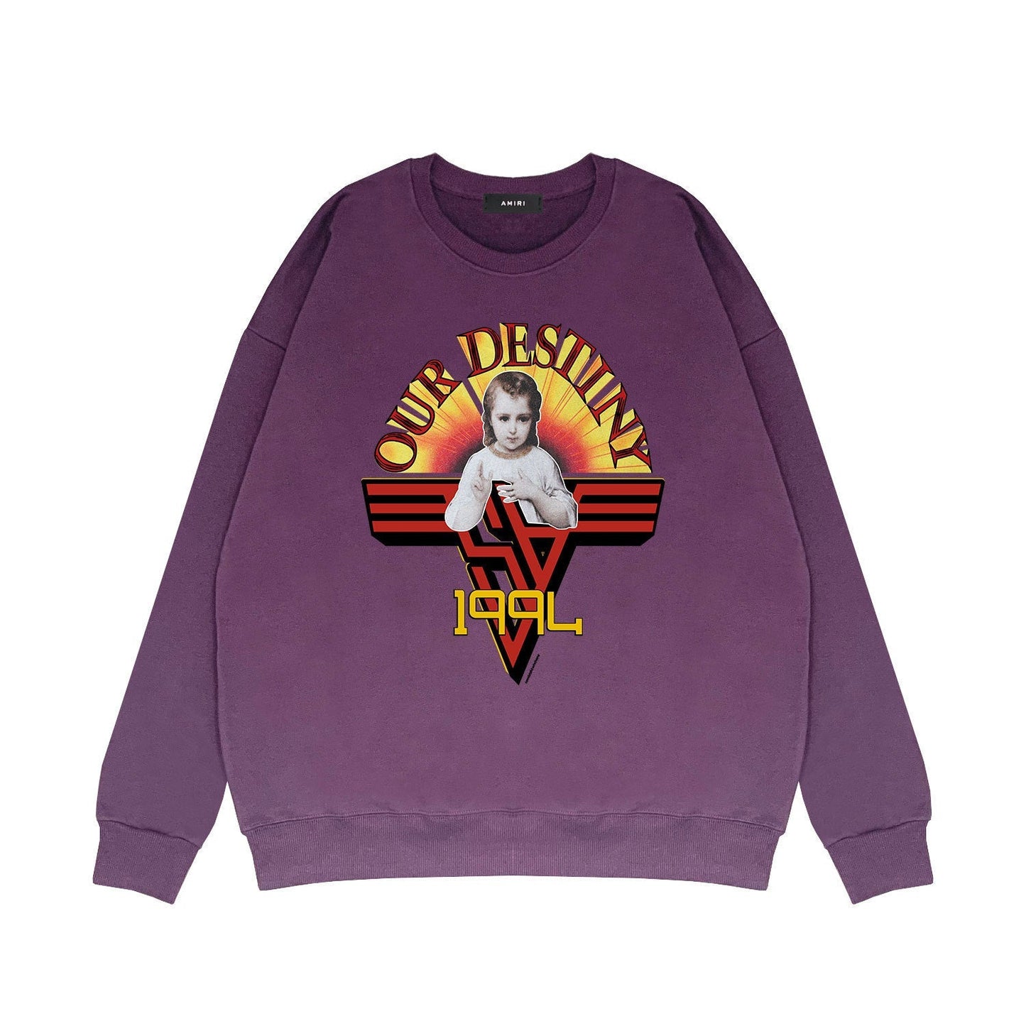 Amiri Long Sleeve Shirt Crew Sweatshirts Crew Neck Sweater