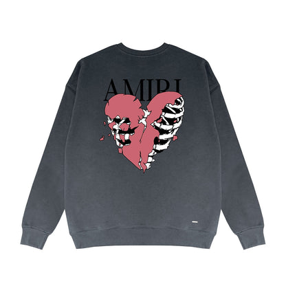 Amiri Long Sleeved Shirt Fashion Brand Crew Sweatshirts round Neck Sweater