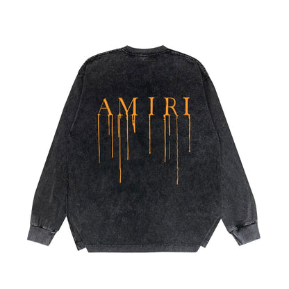 Amiri Long-Sleeve Shirt Vintage Distressed Long Sleeve T-shirt
