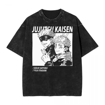 2024Japan Anime Print Oversize Cotton Mens Vintage TShirt (Prat 2)