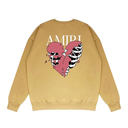 Amiri Long Sleeved Shirt Fashion Brand Crew Sweatshirts round Neck Sweater