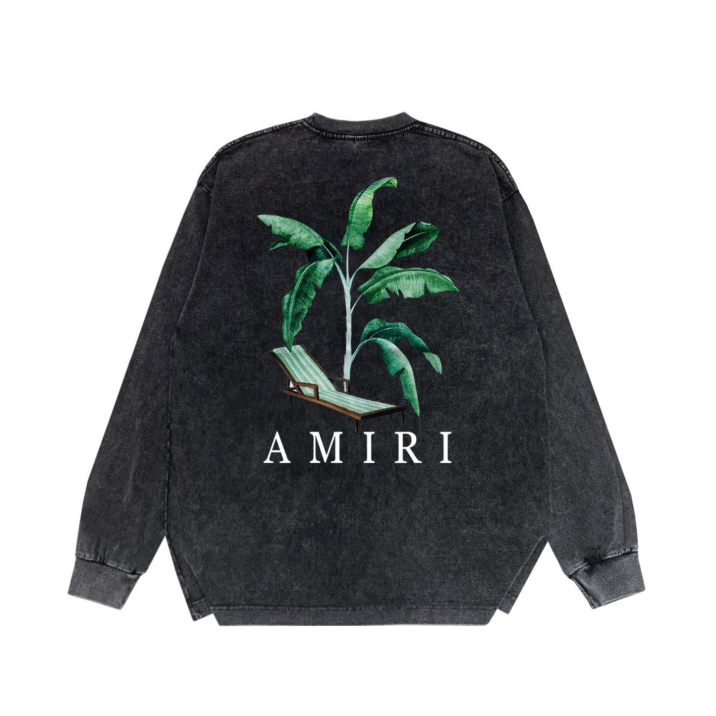 Amiri Long-Sleeve Shirt Creative Pattern Vintage Long Sleeve T-shirt