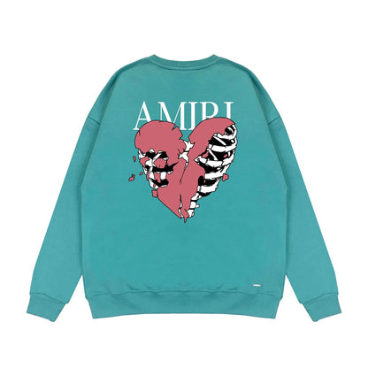 Amiri Long Sleeved Shirt Fashion Brand Crew Sweatshirts round Neck Sweater