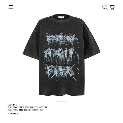 American vintage street T-shirt men's loose cotton