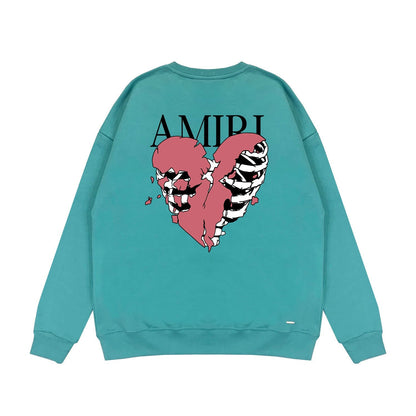 Amiri Long Sleeved Shirt Fashion Brand Crew Sweatshirts round Neck Sweater