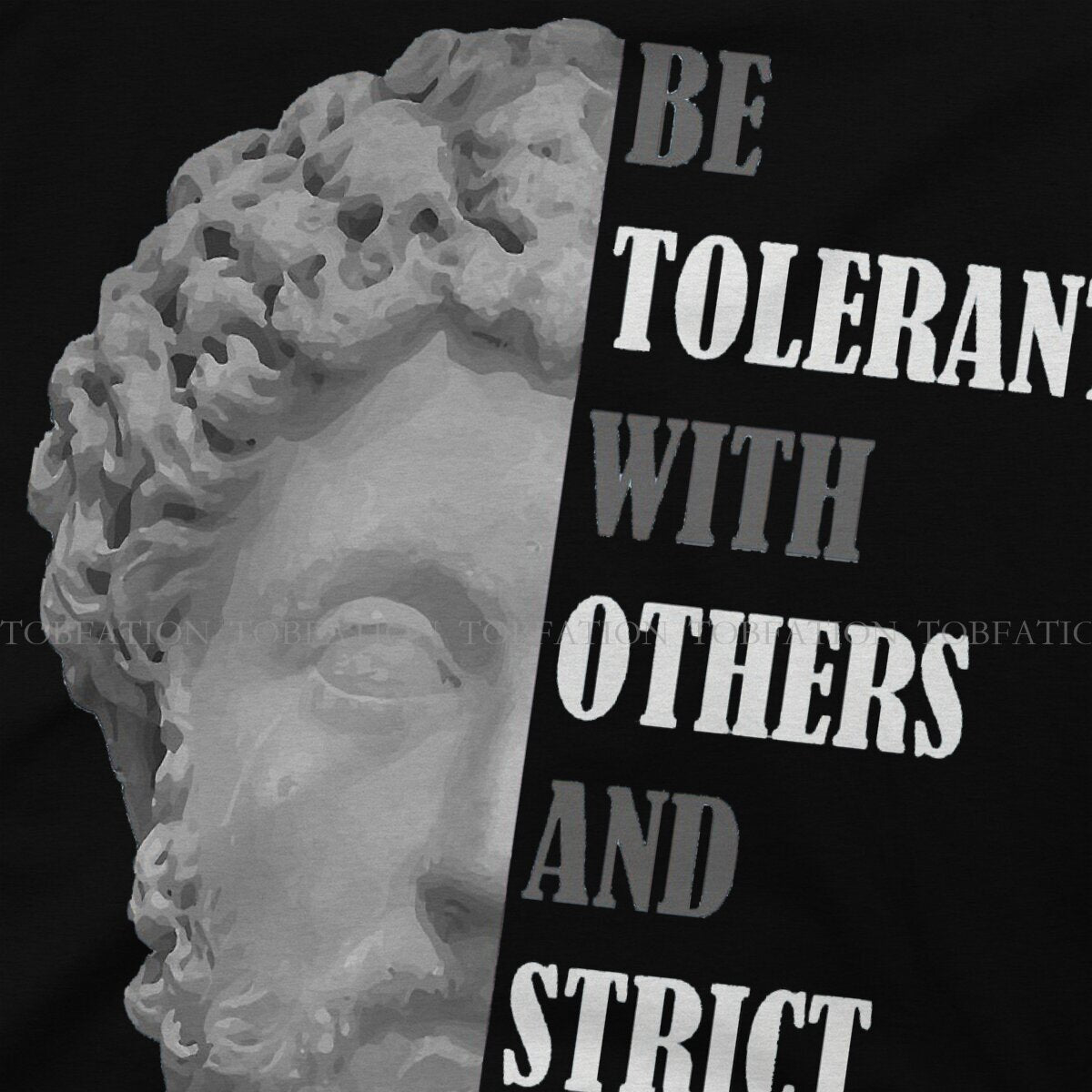 2024Stoicism Quote Stoic Philosophy Round Collar TShirt Sene