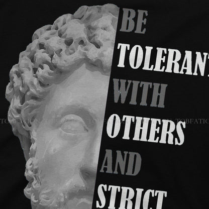 2024Stoicism Quote Stoic Philosophy Round Collar TShirt Sene