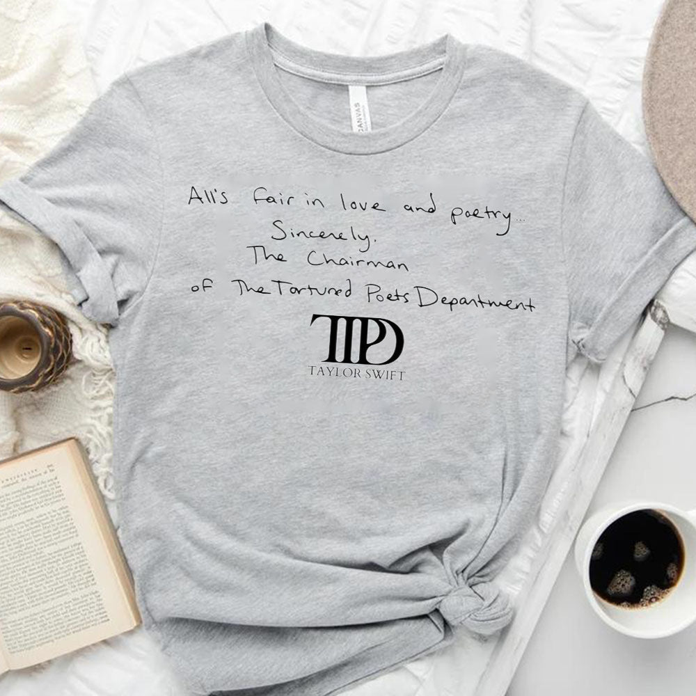 All’s Fair in Love and Poetry T-shirts The Tortured Poets