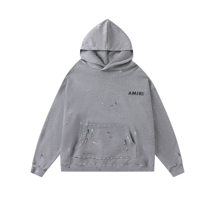 Amiri Hoodie AMI Letter Loose Hooded Sweater for Men and Women