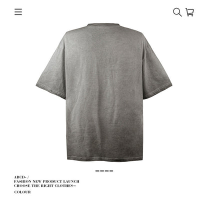 American vintage street T-shirt pure cotton men's and women's summer loose