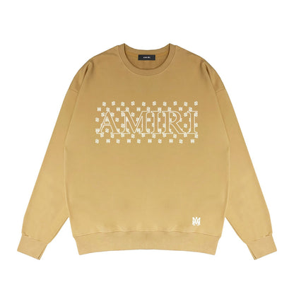 Amiri Long Sleeved Shirt Fashion Brand Crew Sweatshirts round Neck Sweater
