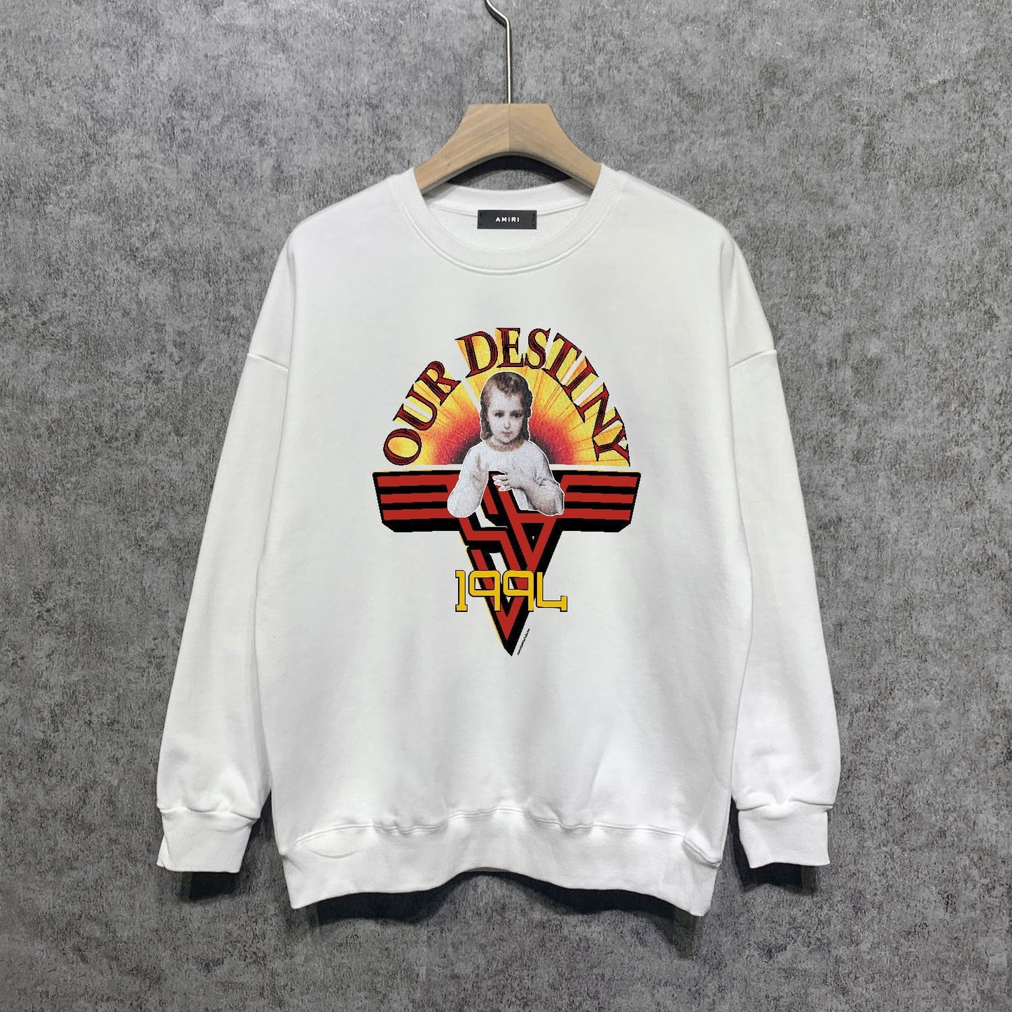 Amiri Long Sleeve Shirt Crew Sweatshirts Crew Neck Sweater