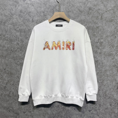 Amiri Long Sleeved Shirt Long Fashion Brand Crew Sweatshirts round Neck Sweater
