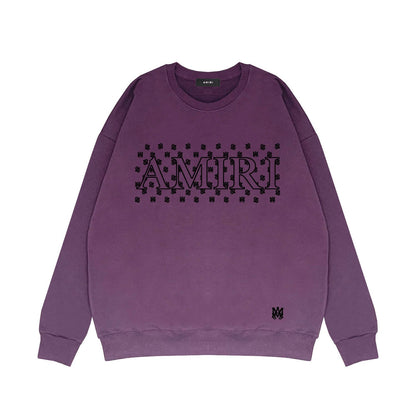 Amiri Long Sleeved Shirt Fashion Brand Crew Sweatshirts round Neck Sweater