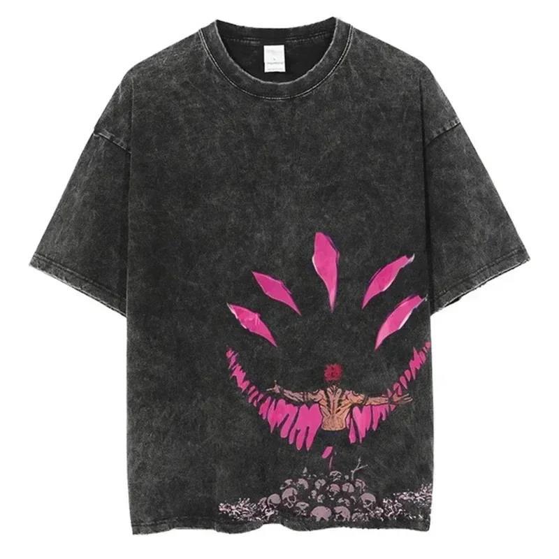 2024Japan Anime Print Oversize Cotton Mens Vintage TShirt (Prat 2)