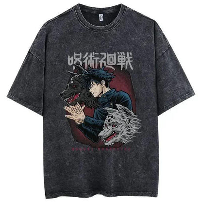 2024Japan Anime Print Oversize Cotton Mens Vintage TShirt (Prat 2)