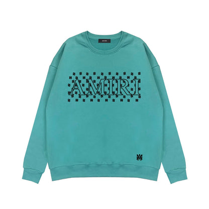 Amiri Long Sleeved Shirt Fashion Brand Crew Sweatshirts round Neck Sweater