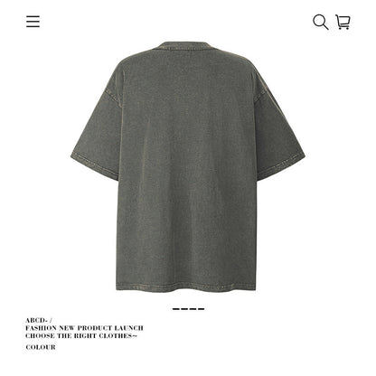 American vintage street T-shirt cotton character print men and women summer loose