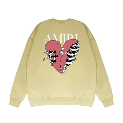 Amiri Long Sleeved Shirt Fashion Brand Crew Sweatshirts round Neck Sweater