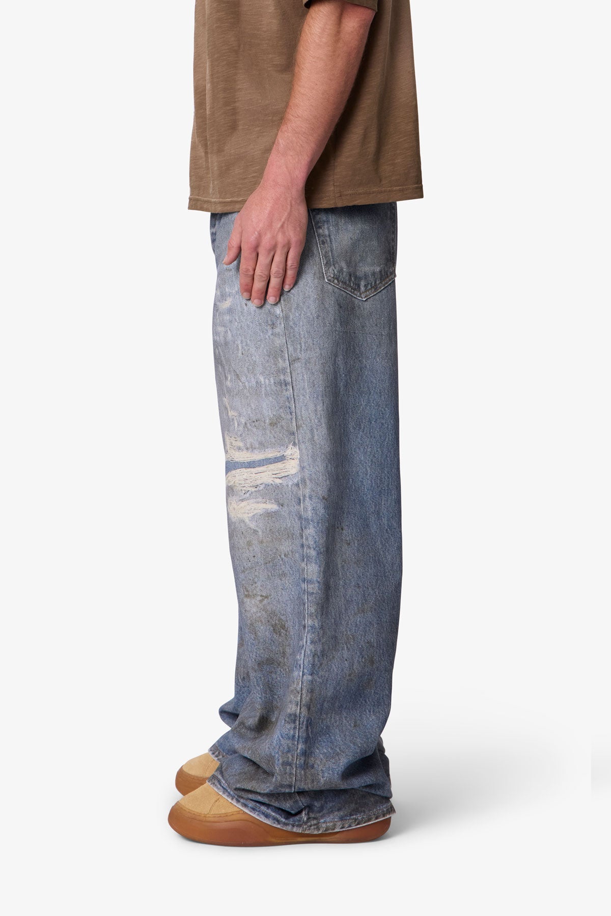 Oil Stain Printed Rave Denim - Blue