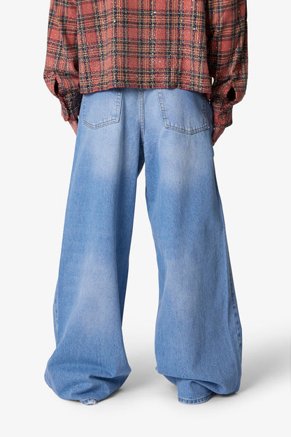 Patched Rave Denim - Washed Blue