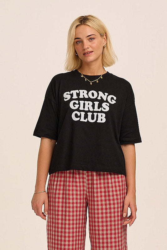 Strong Girls Club Relaxed Boxy TShirt - Black