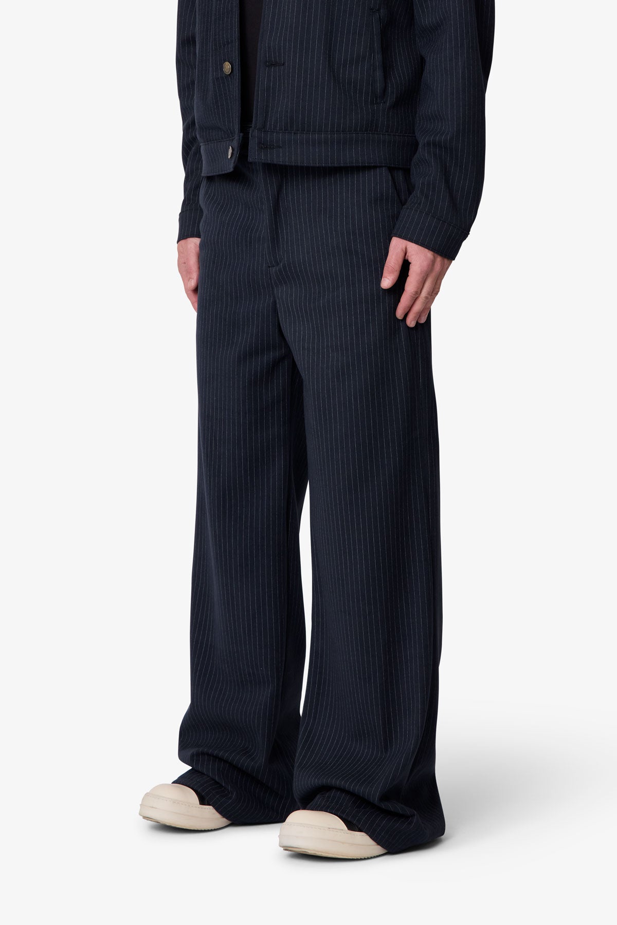 Pinstripe Bootcut Trouser - Black/White