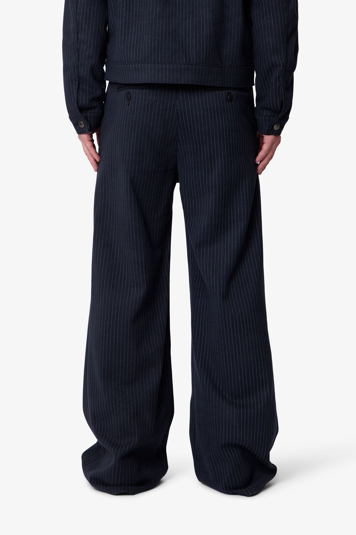 Pinstripe Bootcut Trouser - Black/White