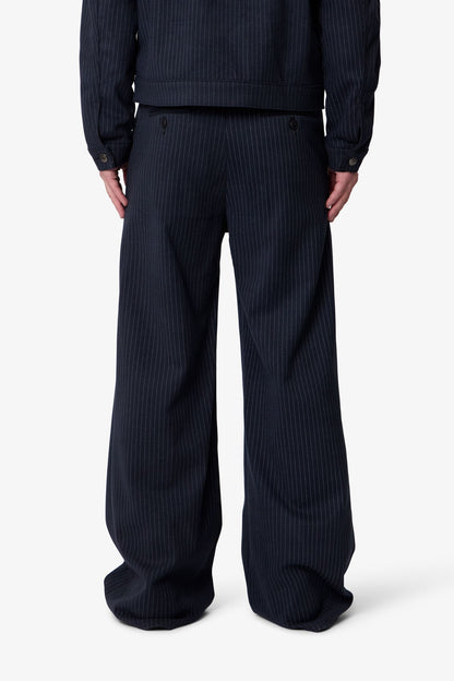 Pinstripe Bootcut Trouser - Black/White