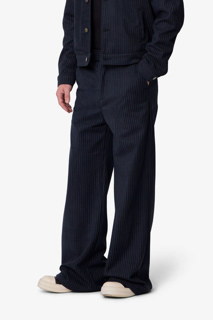 Pinstripe Bootcut Trouser - Black/White