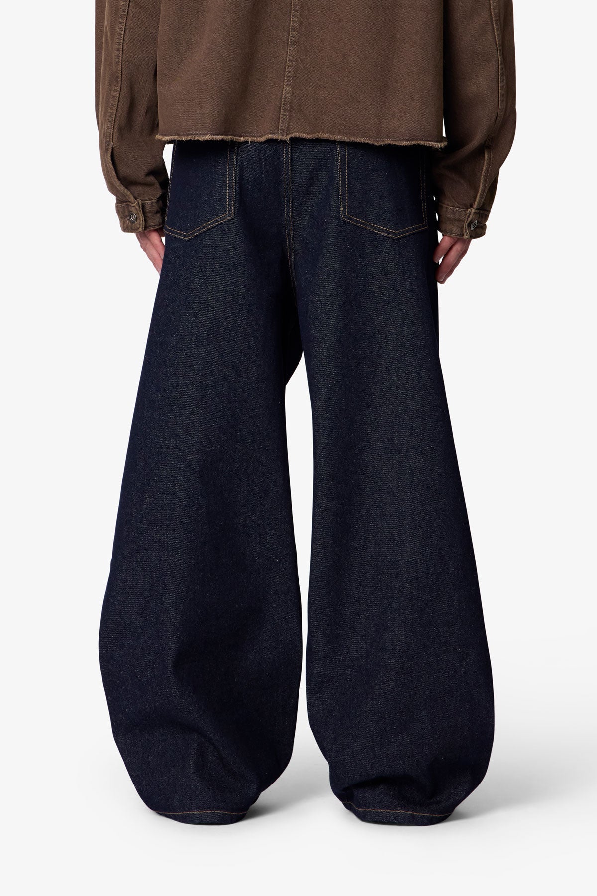 Pleated Baggy Denim - Rinsed Indigo