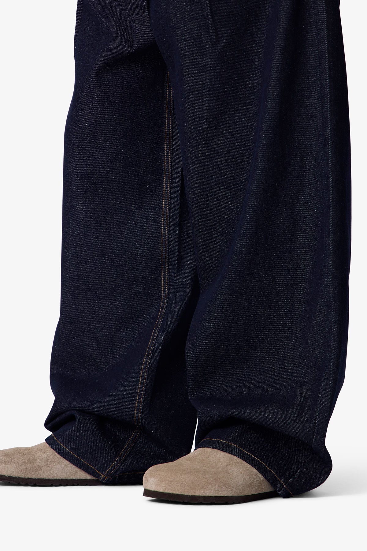 Pleated Baggy Denim - Rinsed Indigo