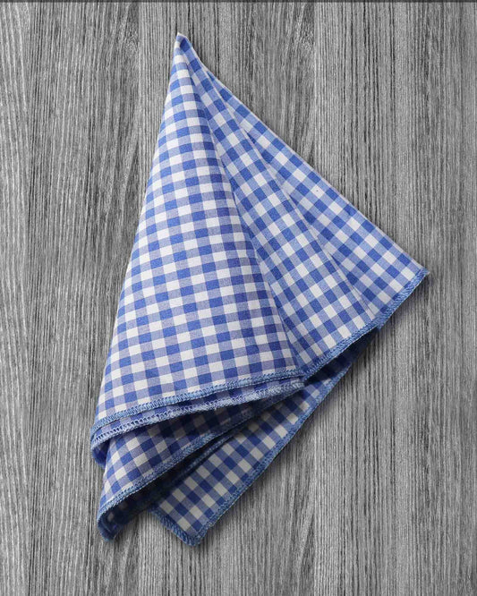 Pocket Square - Blue Gingham