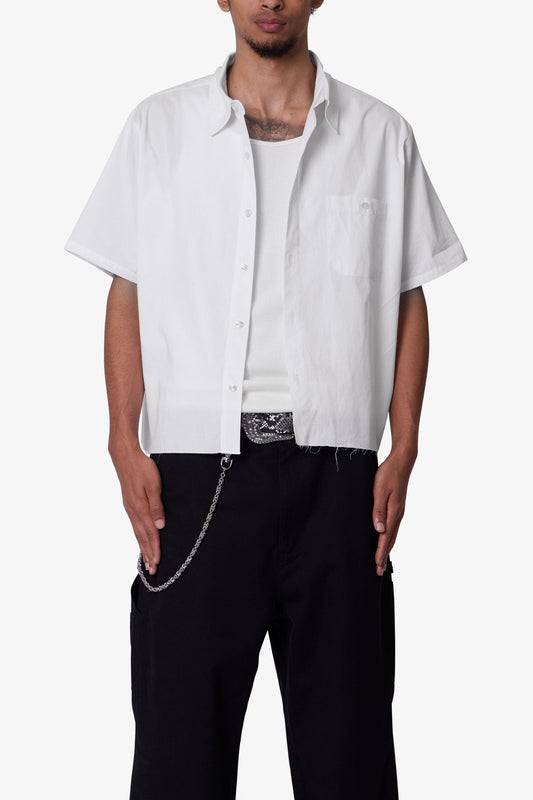 Poplin Cropped S/S Shirt - White