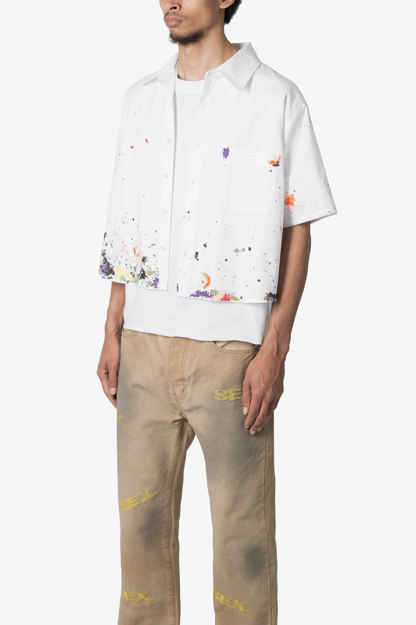 Poplin Painter S/S Shirt - White