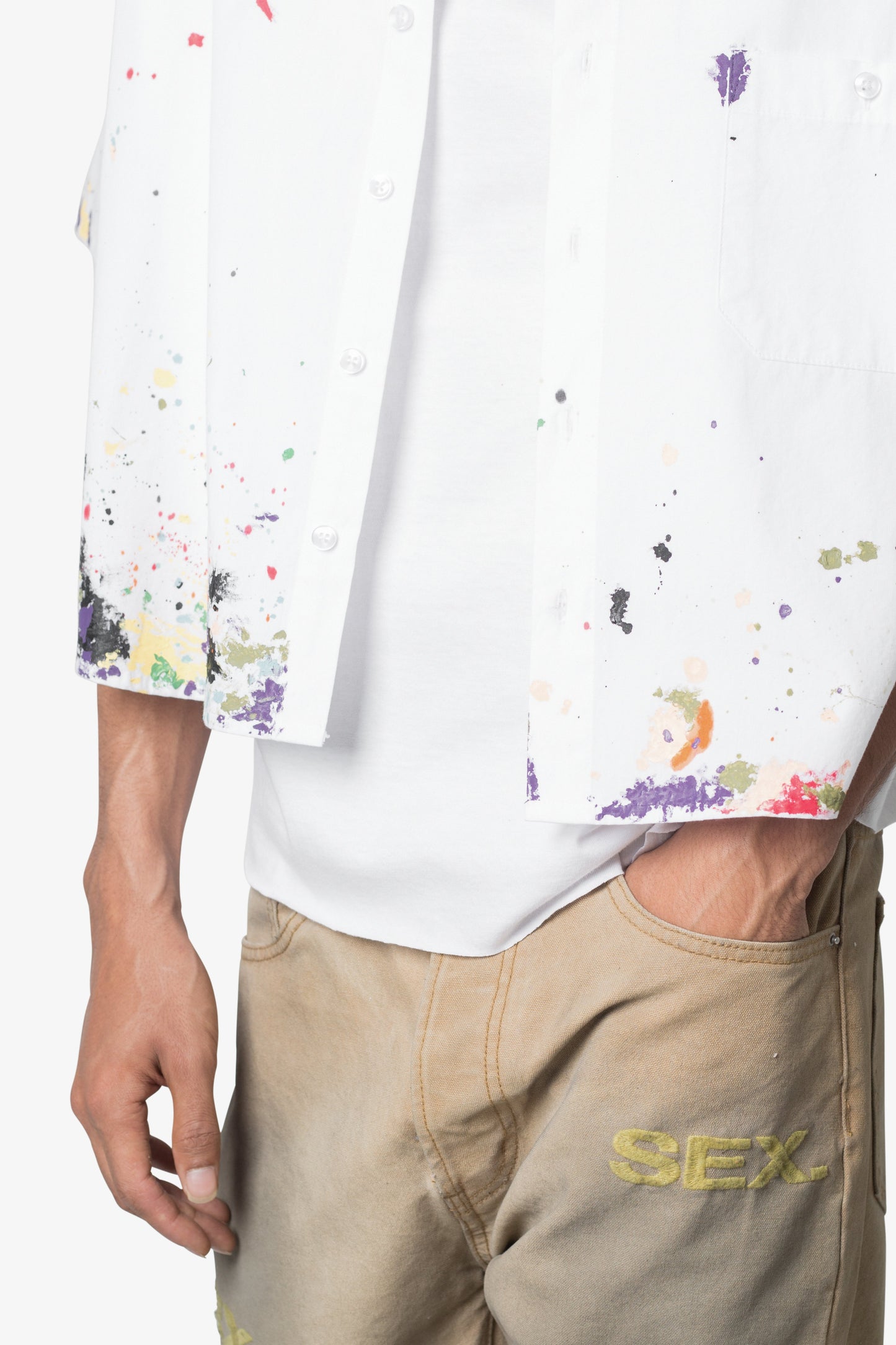 Poplin Painter S/S Shirt - White