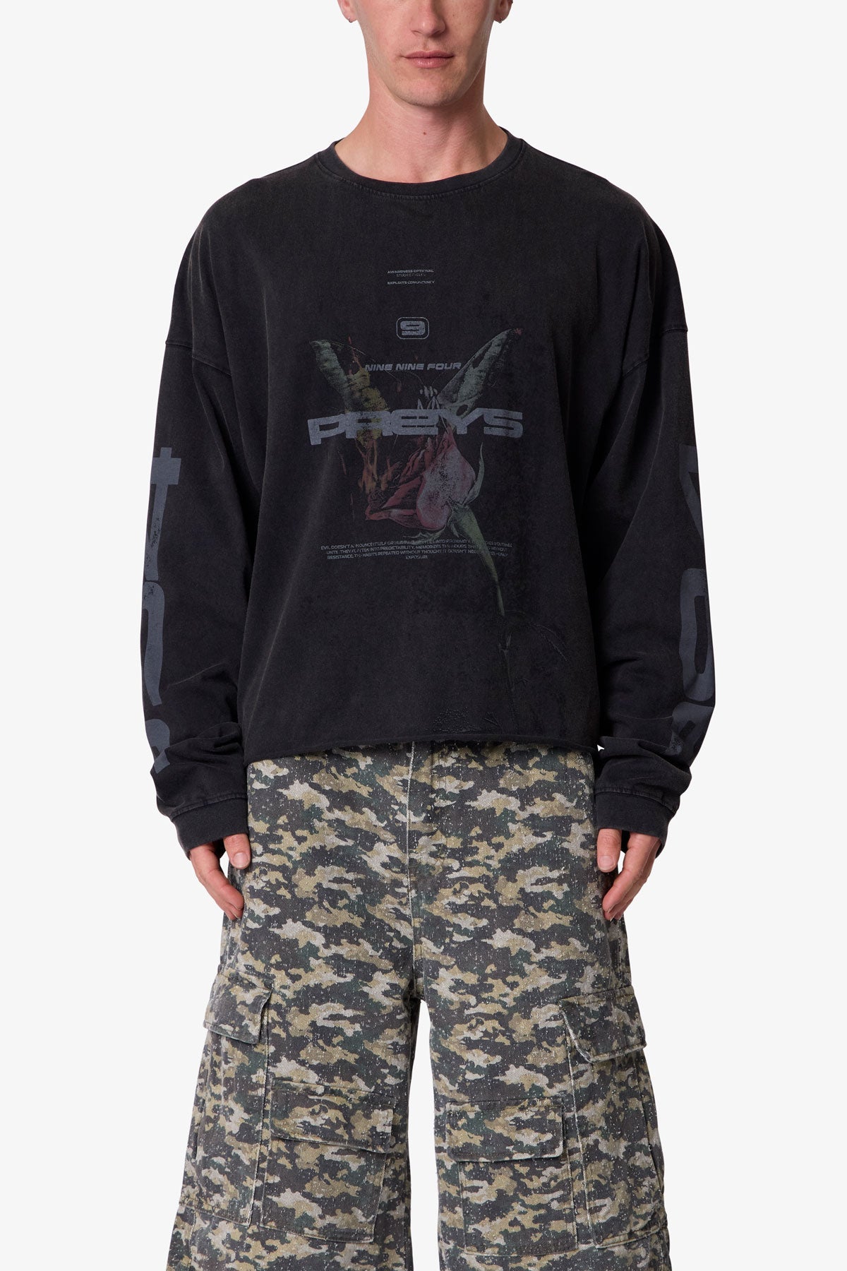 Preys L/S Tee - Washed Black