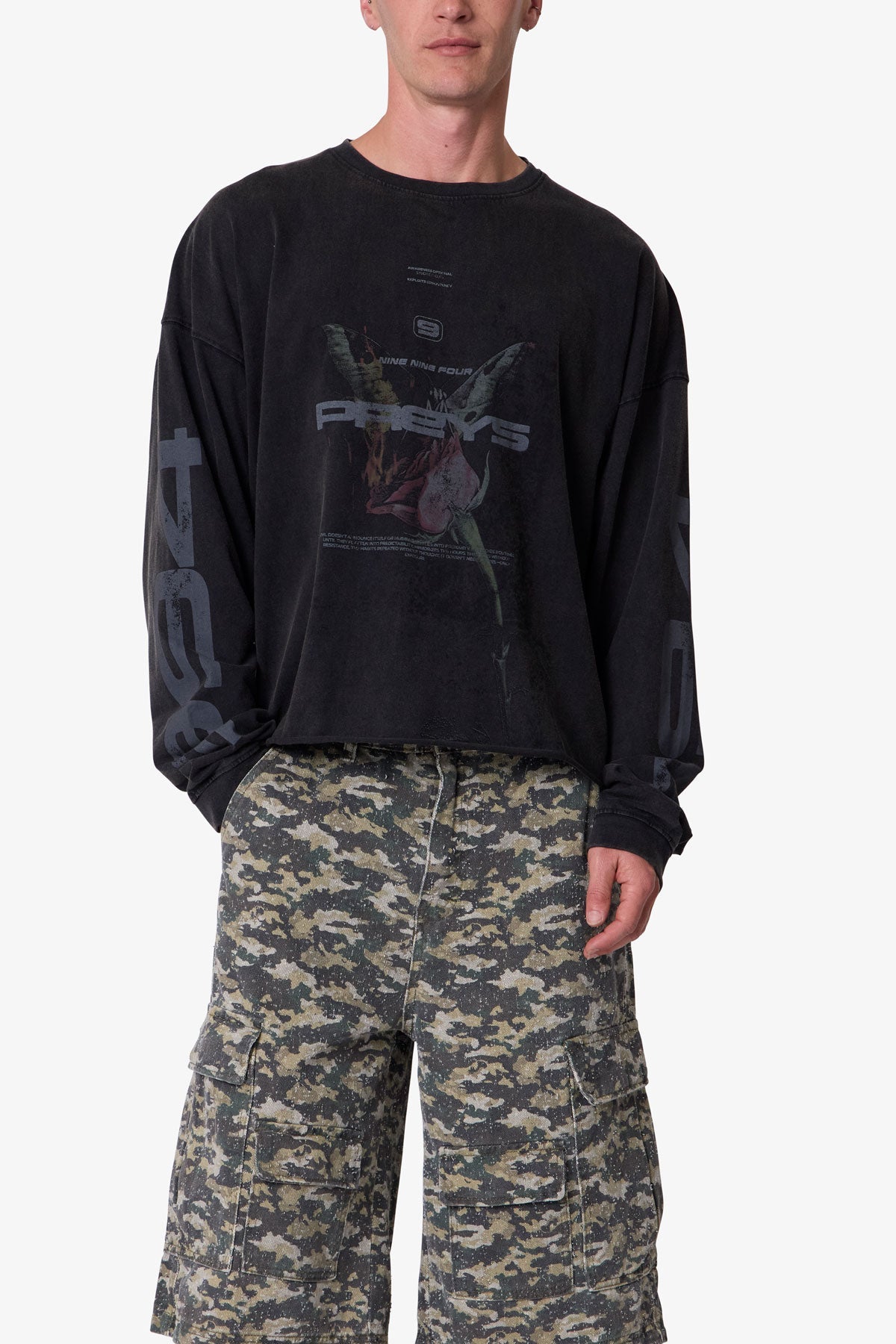 Preys L/S Tee - Washed Black